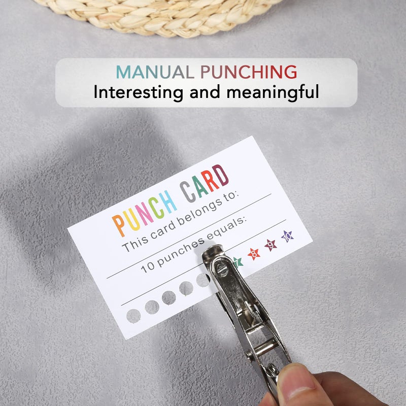 ONEDONE Reward Punch Cards Pack of 200 with Hole Puncher Behavior Incentive Awards for Teachers Kids Students Home Classroom School Business Loyalty Card - 3.5"" x 2"" - Image 4